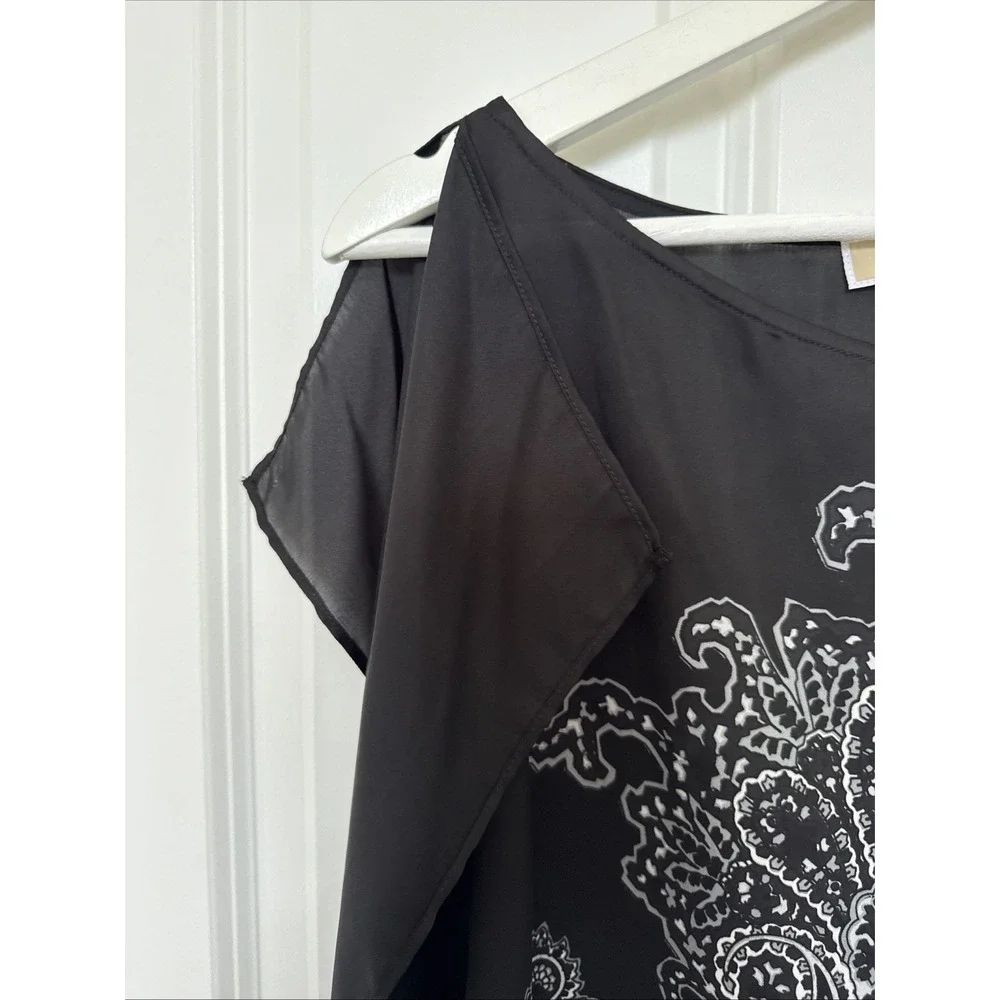Michael Kors Tunic Bandana Top Black Size‎ S/M Tunic Flowy Paisley